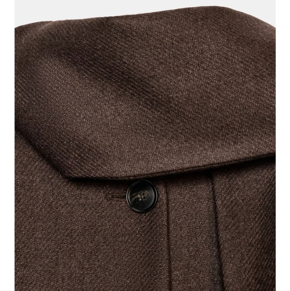 Zara Wool Blend Coat with Scarf - Picture 12 of 13